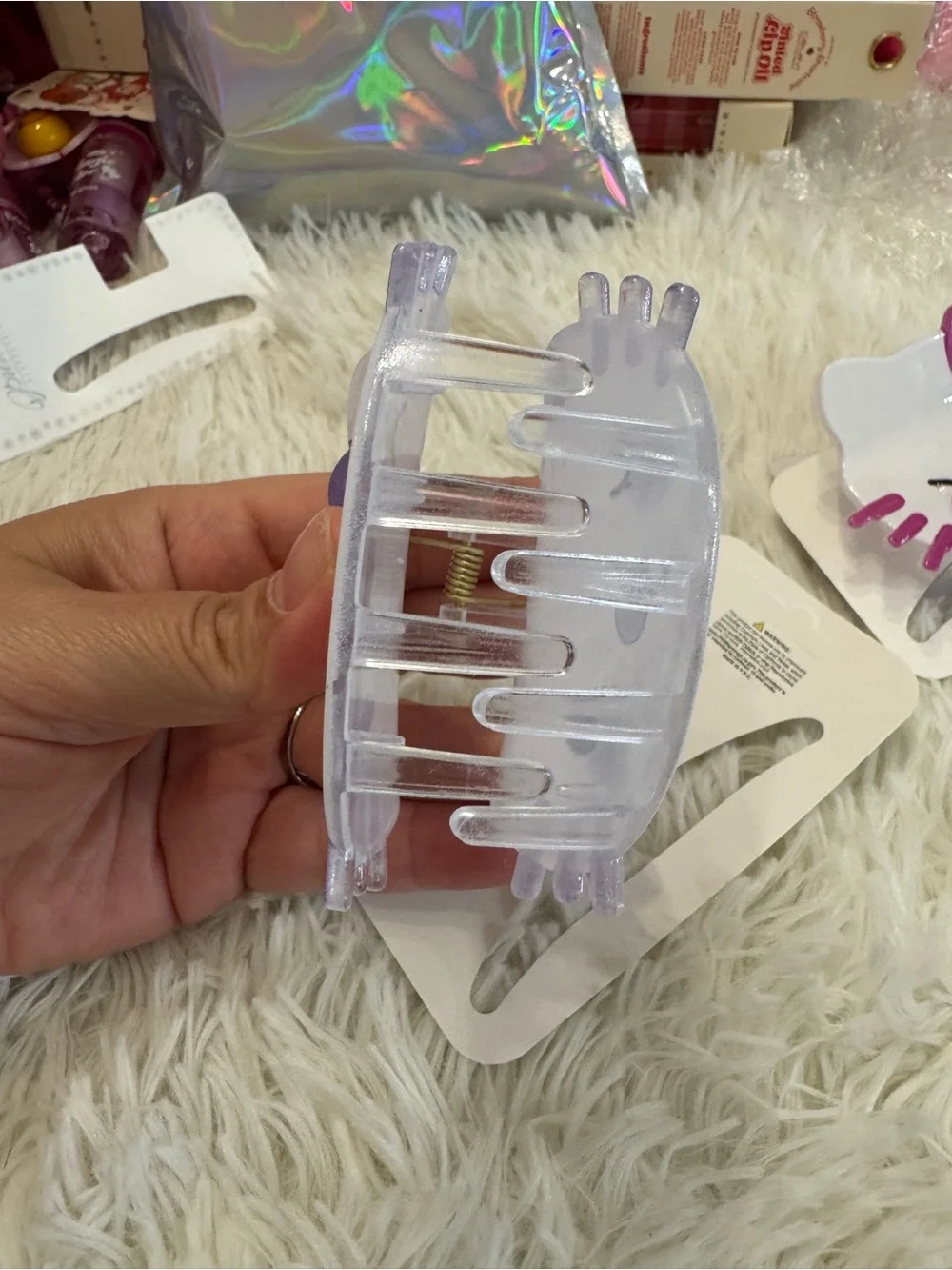 Cute Hello Kitty Hair Clip claw Set of 2 Pink and Purple